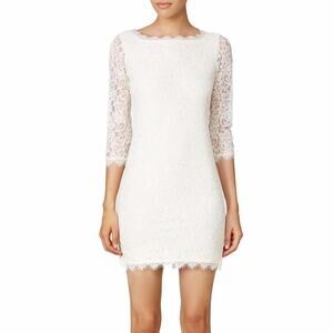 Diane Von Furstenberg Zarita lace Mini dress ivory - 4